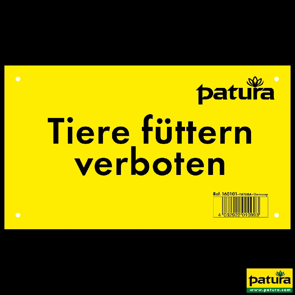 Warnschild, Tiere füttern verboten, Kuns