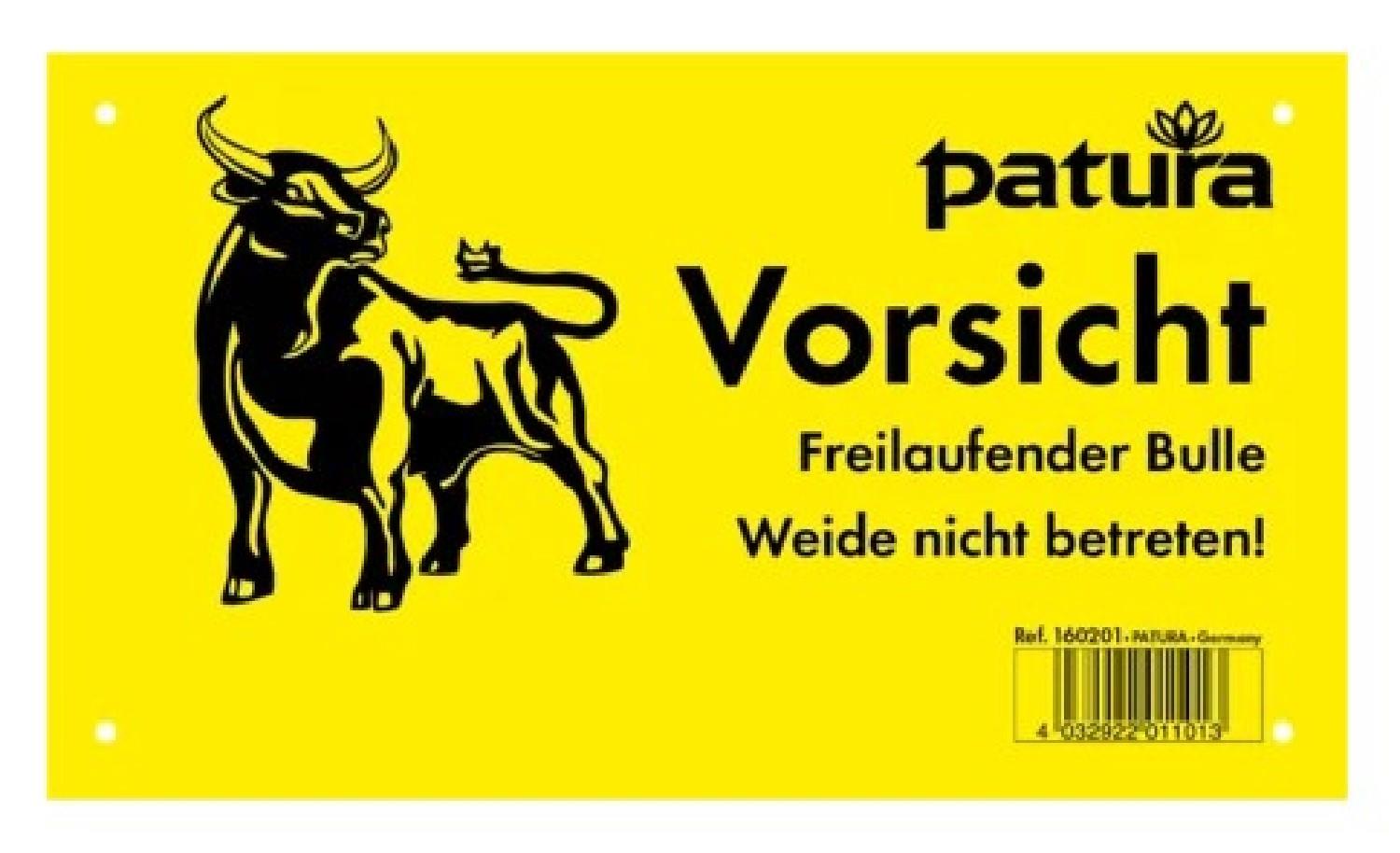 WARNSCHILD ,VORSICHT FREILAUFENDER BULLE